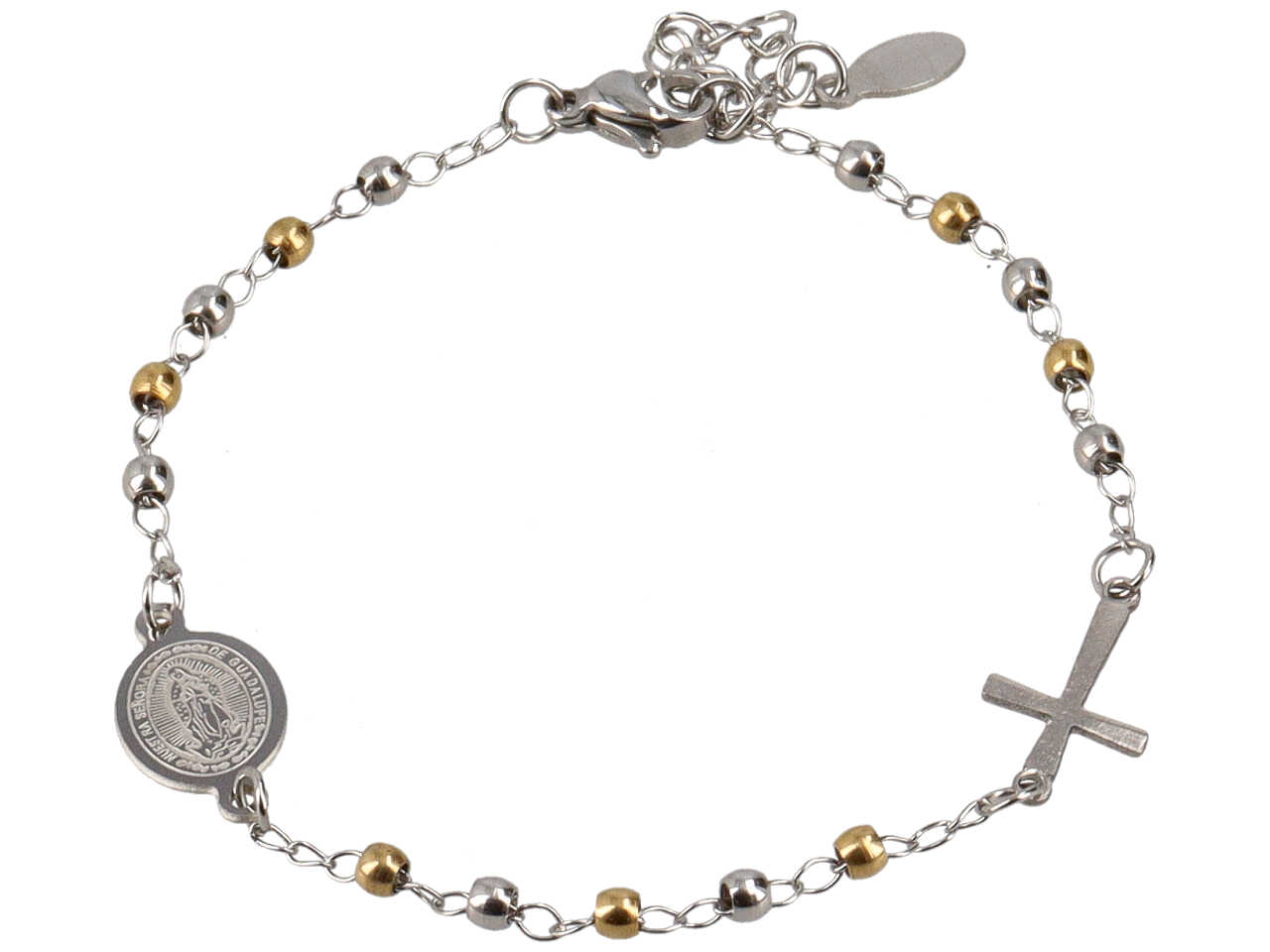 BRACCIALE ROSARIO CON SFERE ORO E ARGENTO BRACCIALE ROSARIO CON SFERE ORO E ARGENTO