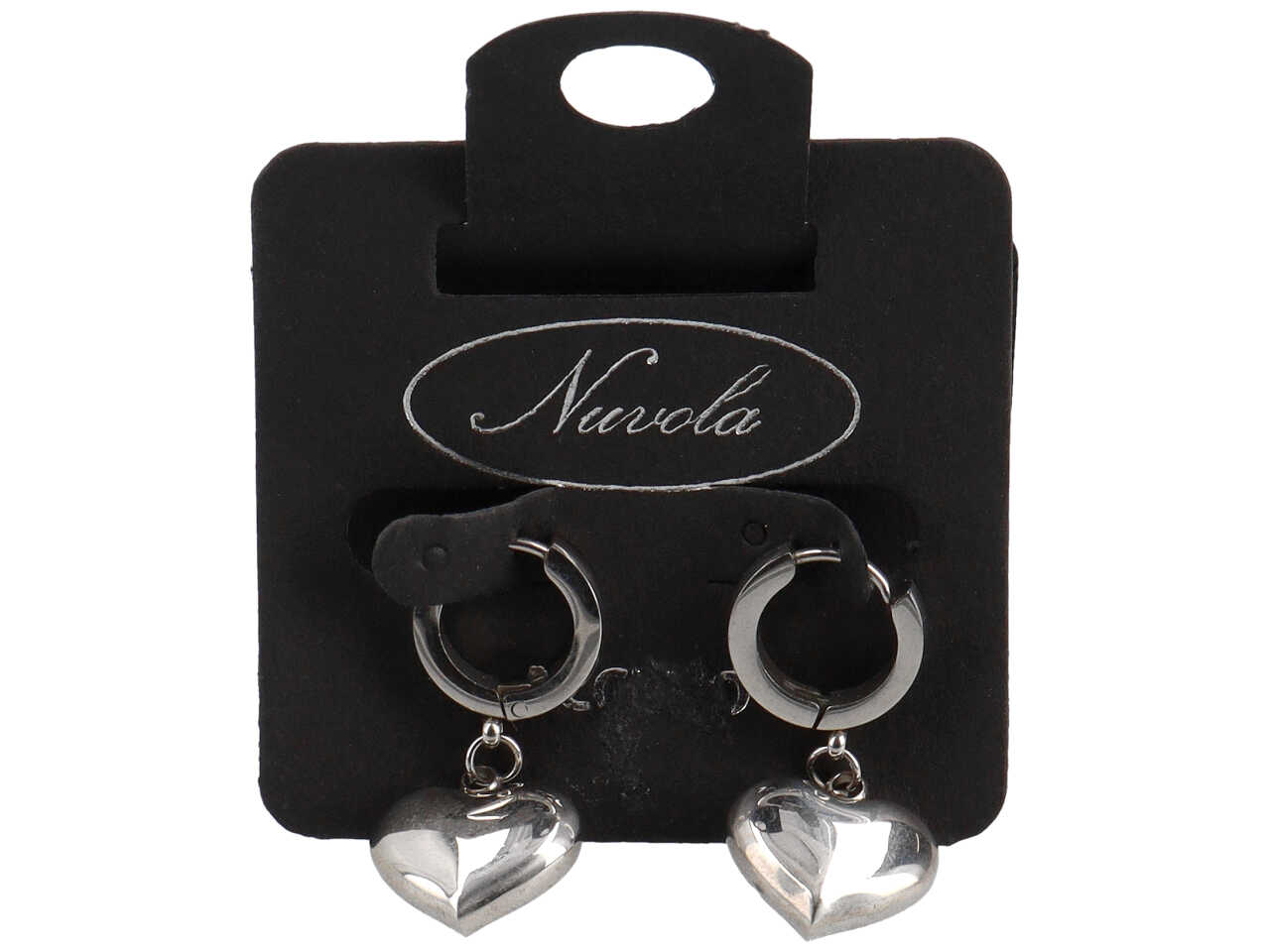 ORECCHINI A CERCHIETTO CON CUORE 3D