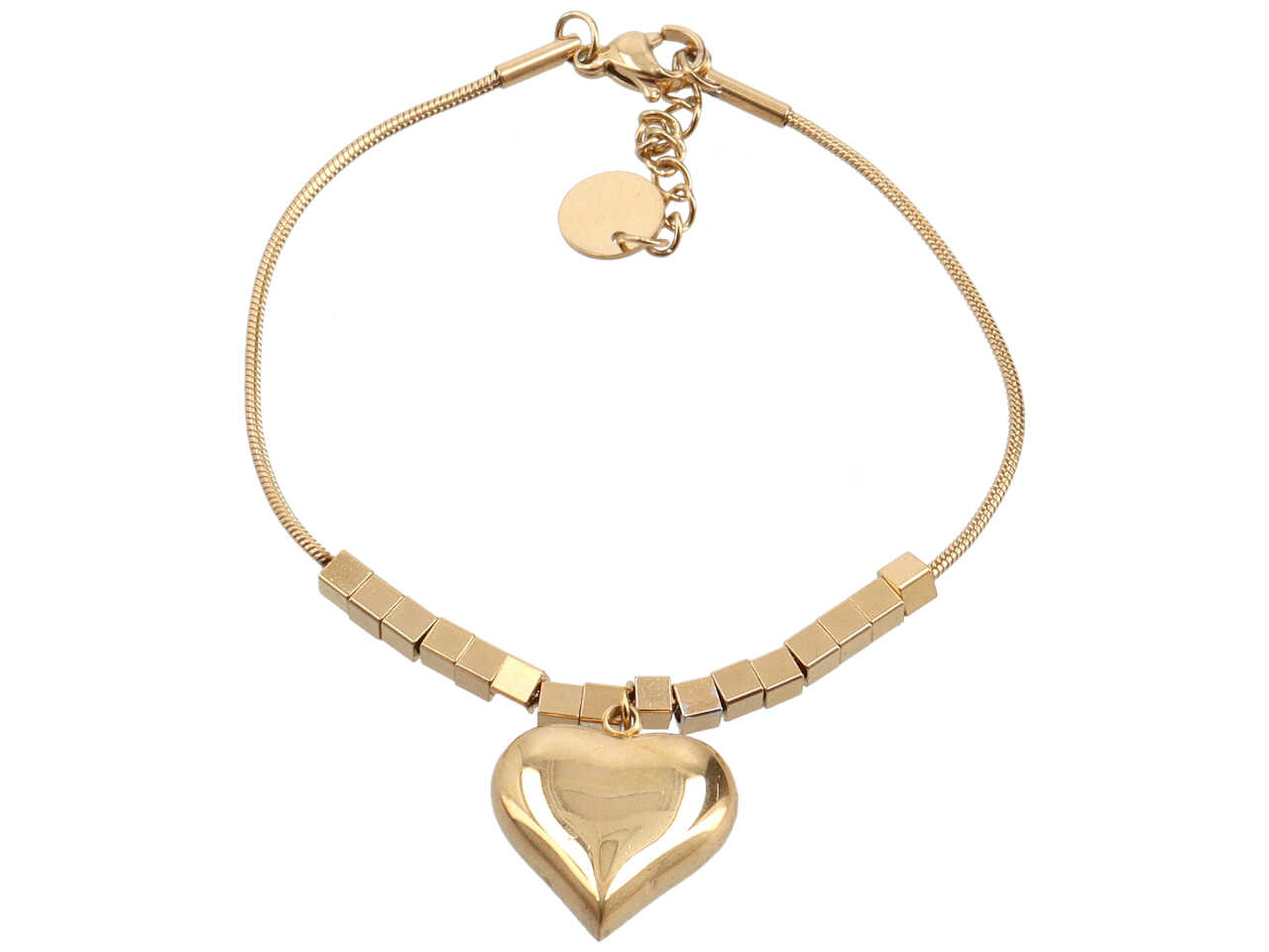 BRACCIALE CON CUBETTI E CIONDOLO A FOR BRACCIALE CON CUBETTI E CIONDOLO A FOR