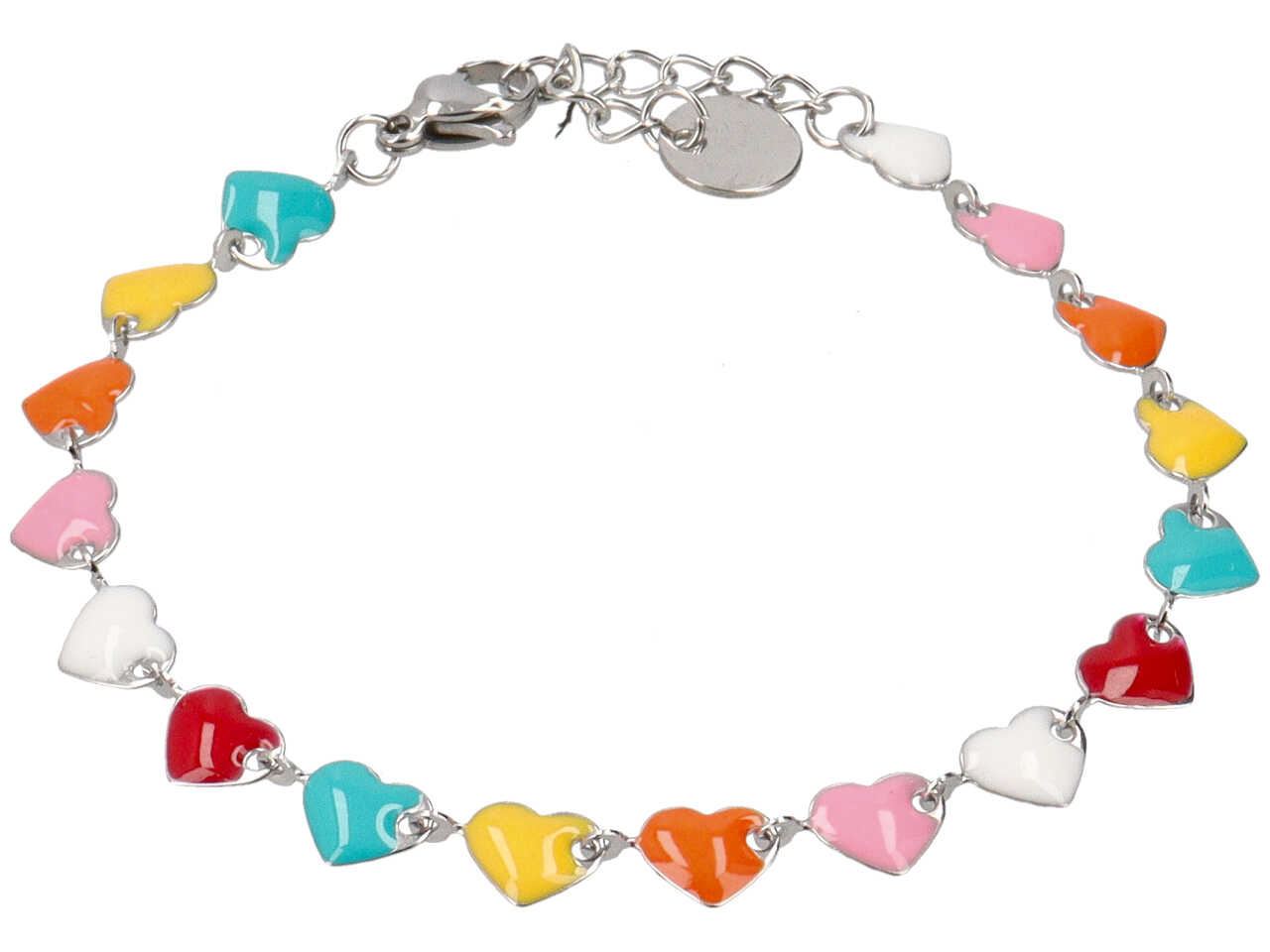 BRACCIALE CON CUORICINI MULTICOLOR BRACCIALE CON CUORICINI MULTICOLOR