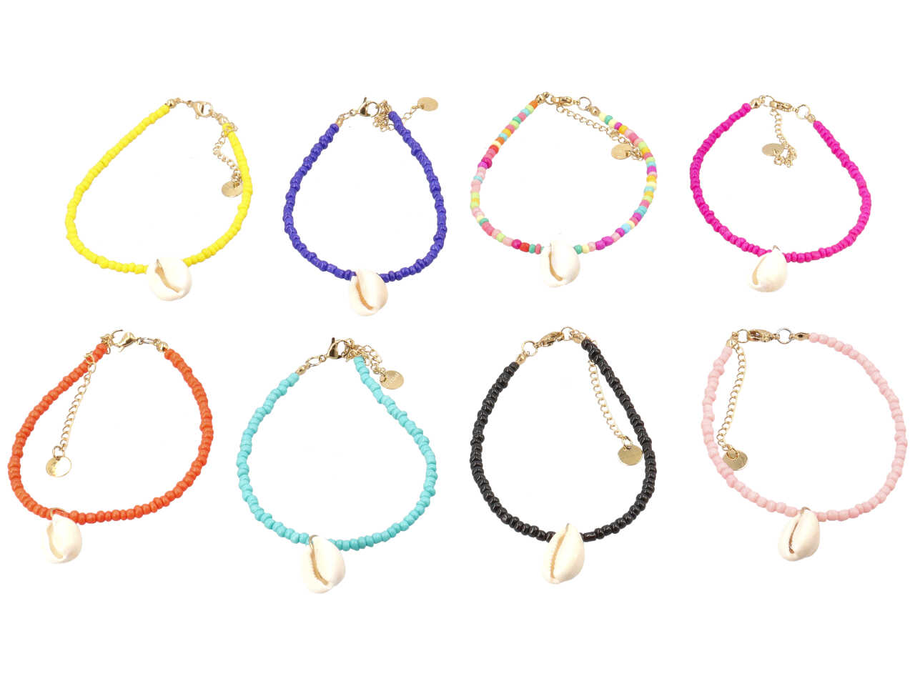 BRACCIALE CON CORALLINI E CONCHIGLIA BRACCIALE CON CORALLINI E CONCHIGLIA