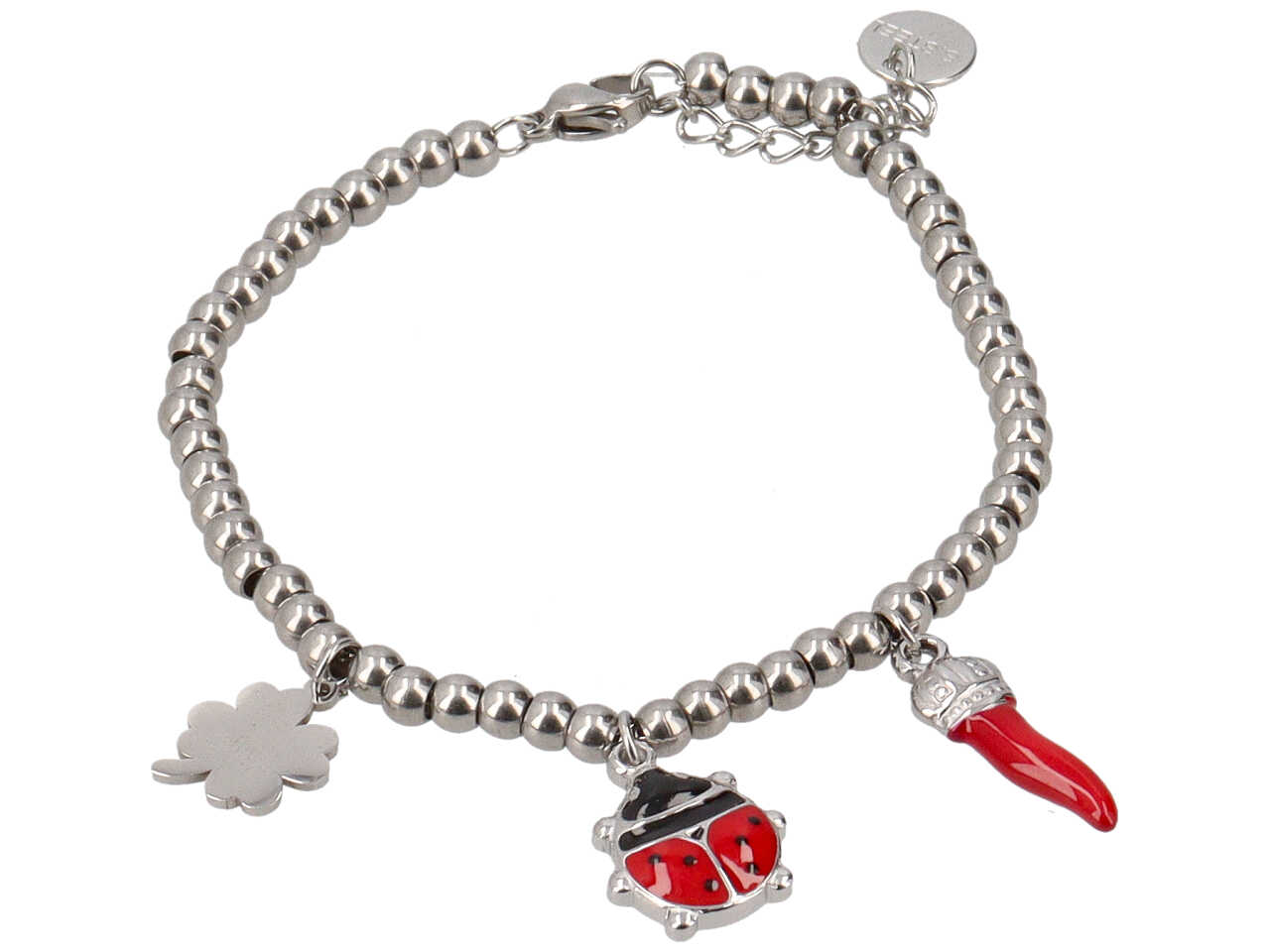 BRACCIALE A SFERE C/COCCINELLA E QUAD. BRACCIALE A SFERE C/COCCINELLA E QUAD.