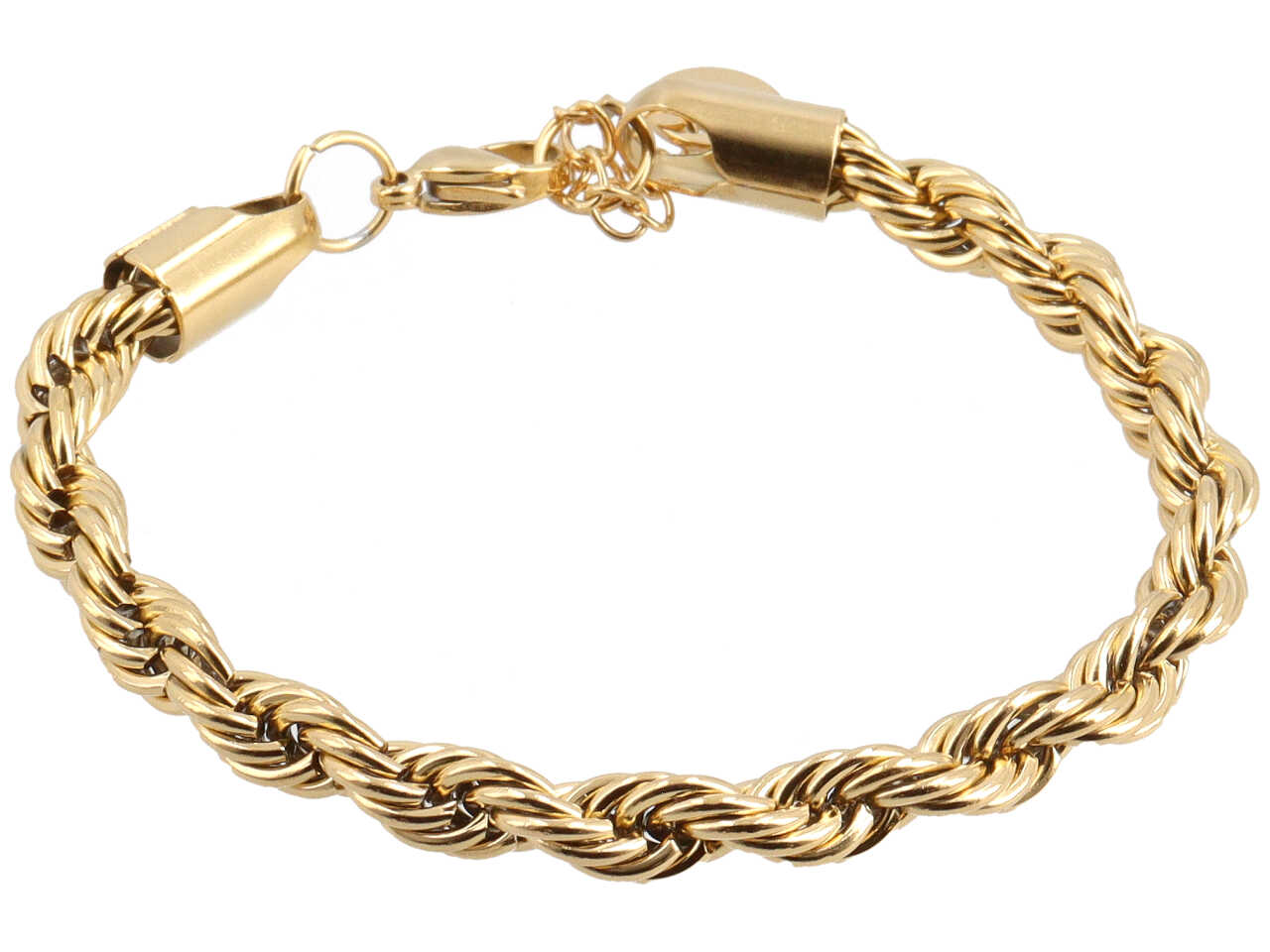 BRACCIALE TRECCIA ACCIAIO 5A MIS ORO BRACCIALE TRECCIA ACCIAIO 5A MIS ORO