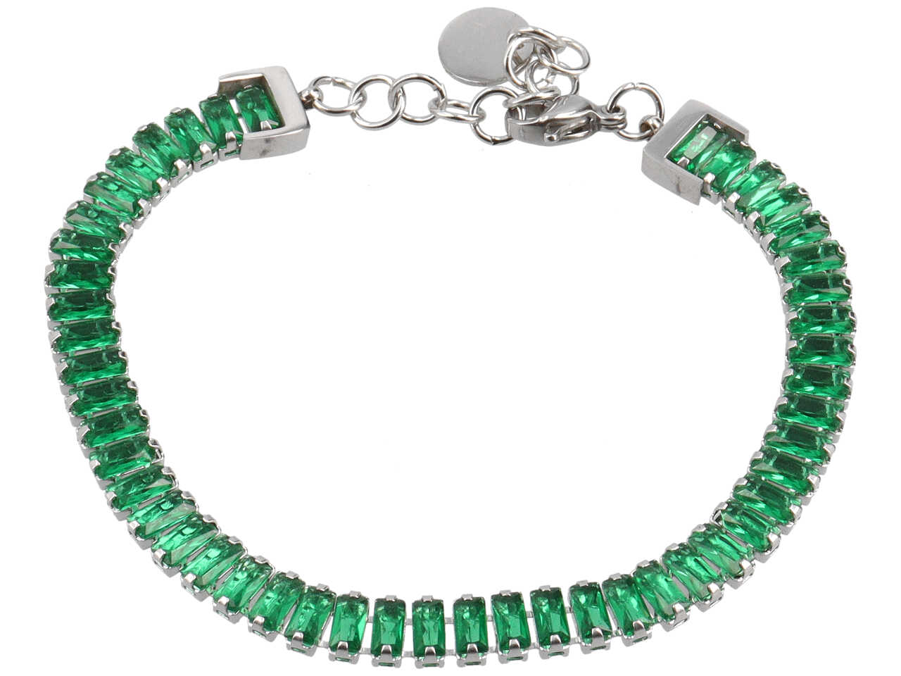 BRACCIALE TENNIS BAGUETTE VERDI BRACCIALE TENNIS BAGUETTE VERDI