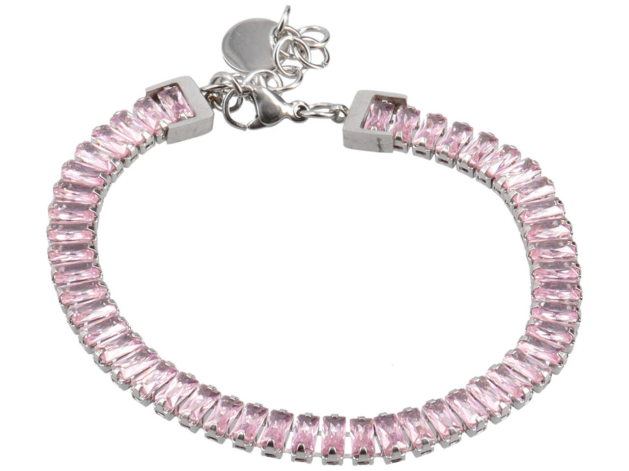 BRACCIALE TENNIS BAGUETTE ROSA BRACCIALE TENNIS BAGUETTE ROSA