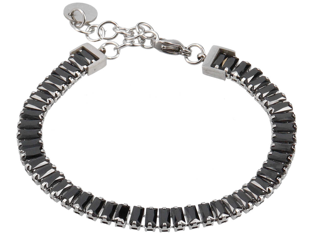 BRACCIALE TENNIS BAGUETTE NERE BRACCIALE TENNIS BAGUETTE NERE