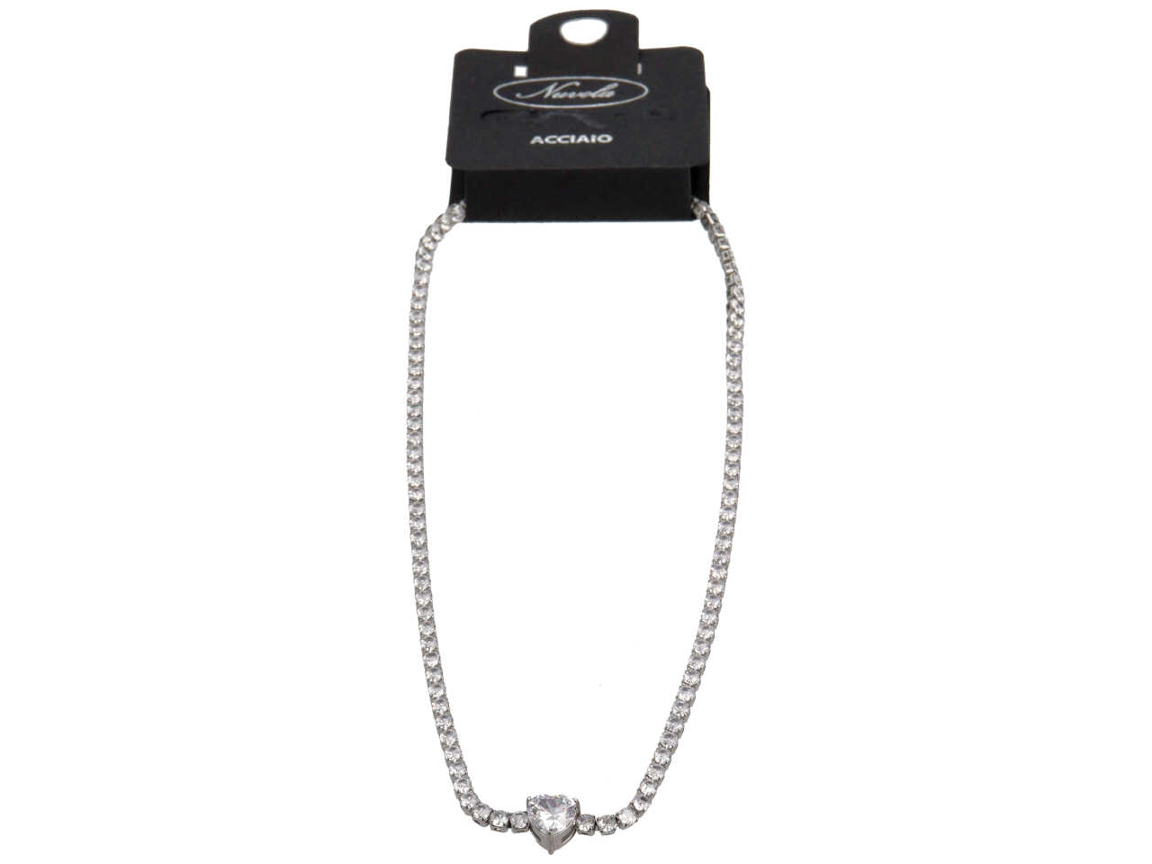 COLLANA TENNIS CON CUORE CRYSTAL