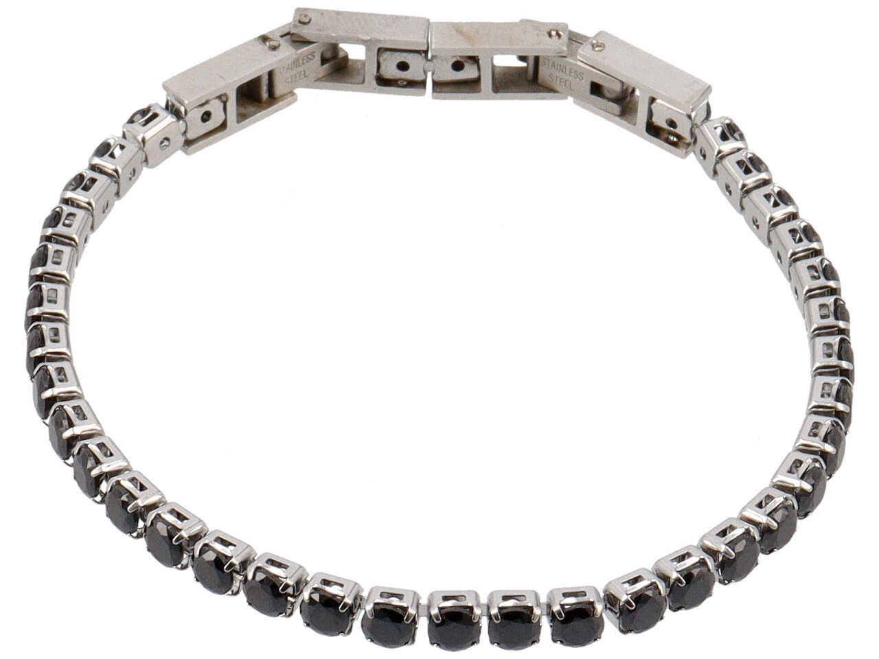 BRACCIALE TENNIS NERO 4MM DOPPIA CHIU. BRACCIALE TENNIS NERO 4MM DOPPIA CHIU.