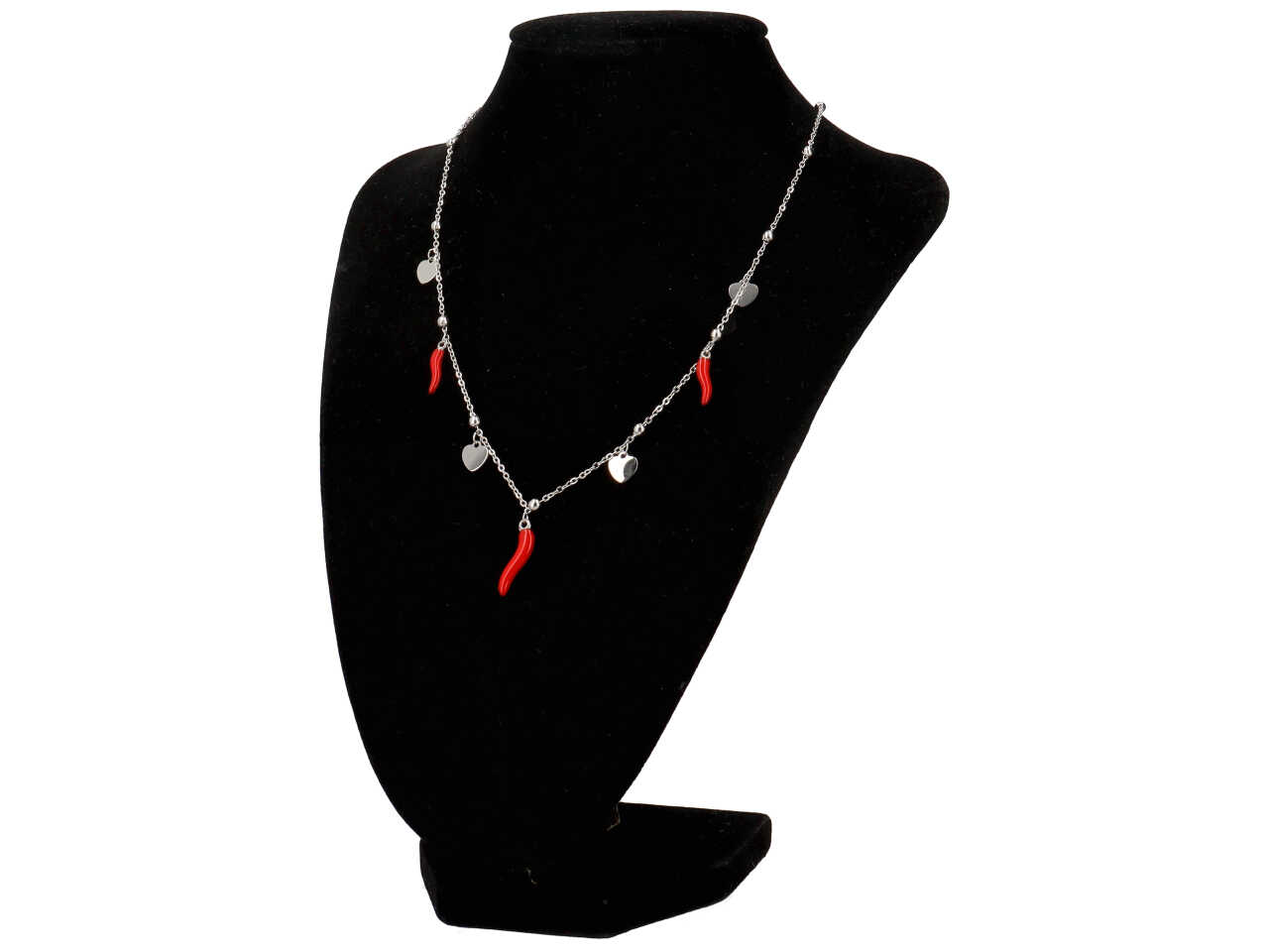 CATENINA ACCIAIO CHARM CUORI 2CORNETTI CATENINA ACCIAIO CHARM CUORI 2CORNETTI