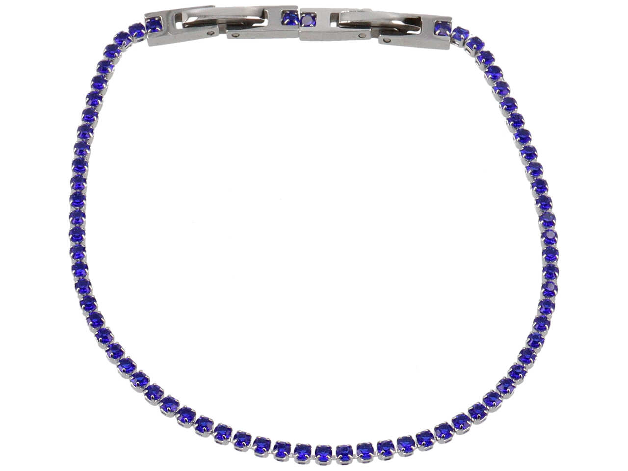 BRACCIALE TENNIS DOPPIA CHIUSURA 2MM BLU BRACCIALE TENNIS DOPPIA CHIUSURA 2MM BLU
