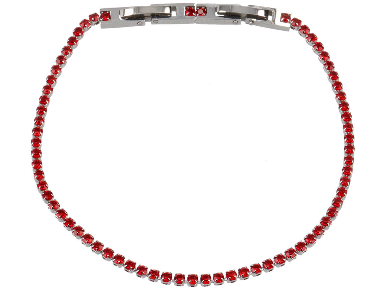 BRACCIALE TENNIS DOPPIA CHIUSURA 2MM ROSSO BRACCIALE TENNIS DOPPIA CHIUSURA 2MM ROSSO