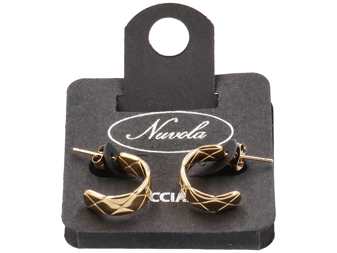 ORECCHINI CERCHIETTO 10MM ROMBI ORO