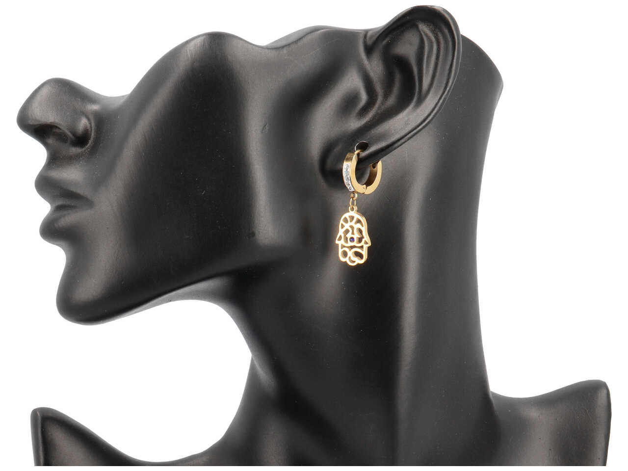 ORECCHINI CERCHIETTO C/MANO FATIMA ORO