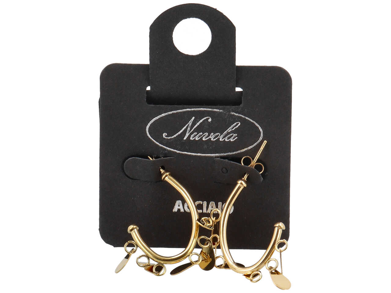 CERCHIO OVALE CON GOCCE METAL PEND ORO