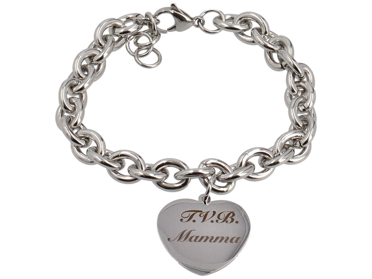 BRACCIALE CATENA C/CUORE TVB MAMMA BRACCIALE CATENA C/CUORE TVB MAMMA