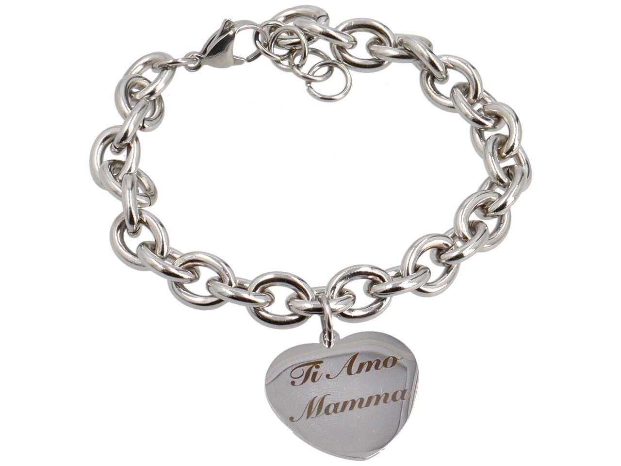 BRACCIALE CATENA CUORE TI AMO MAMMA