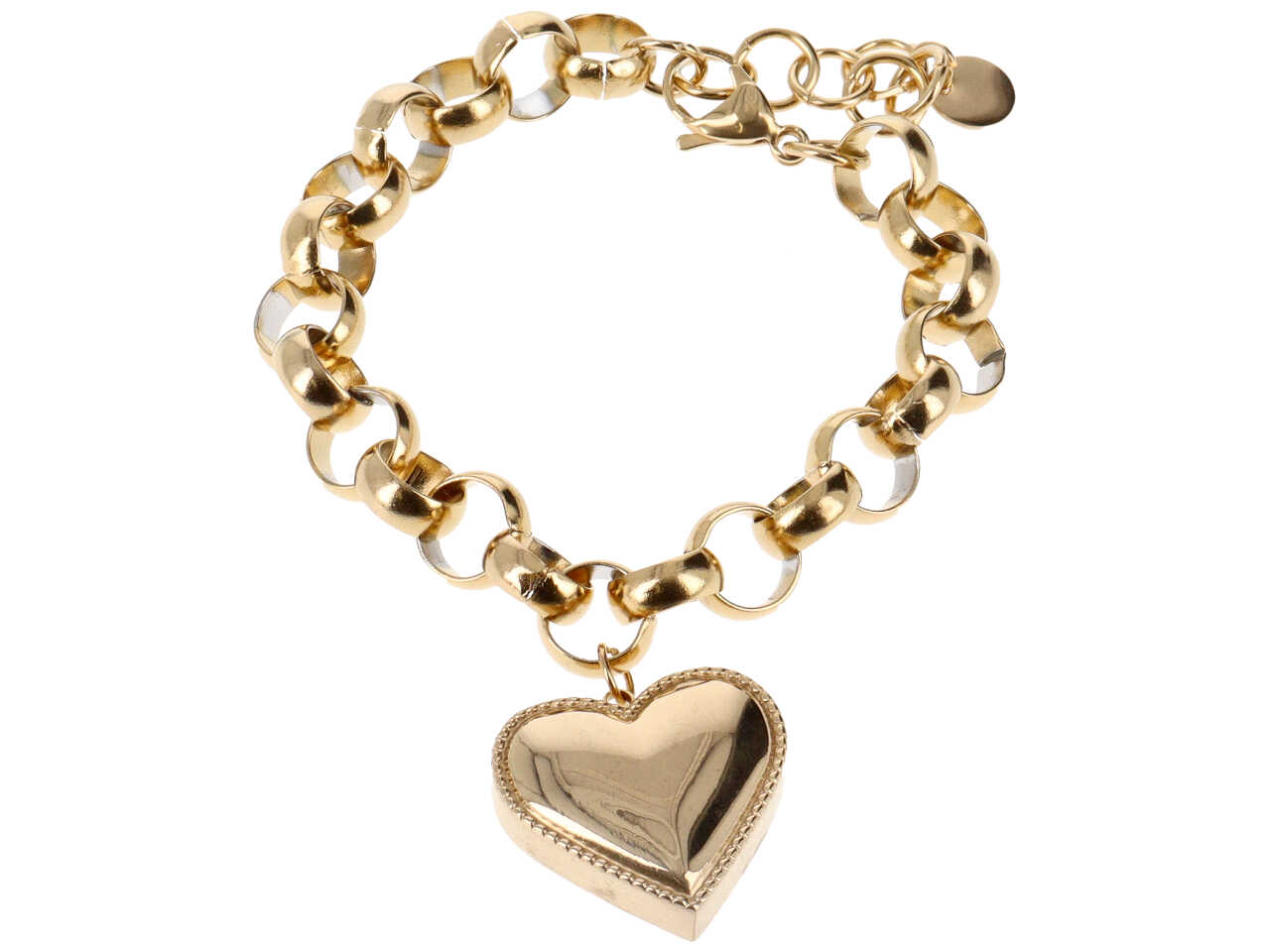BRACCIALETTO ANELLI TONDI E CUORE