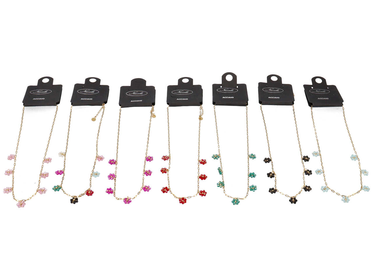 COLLANA CHARME 7 FIORI CRISTALLO ASS.