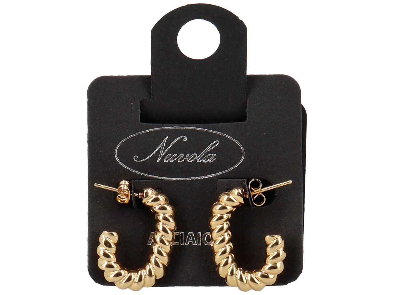 ORECCHINI CERCHIO 10MM TRECCIA AP.ORO