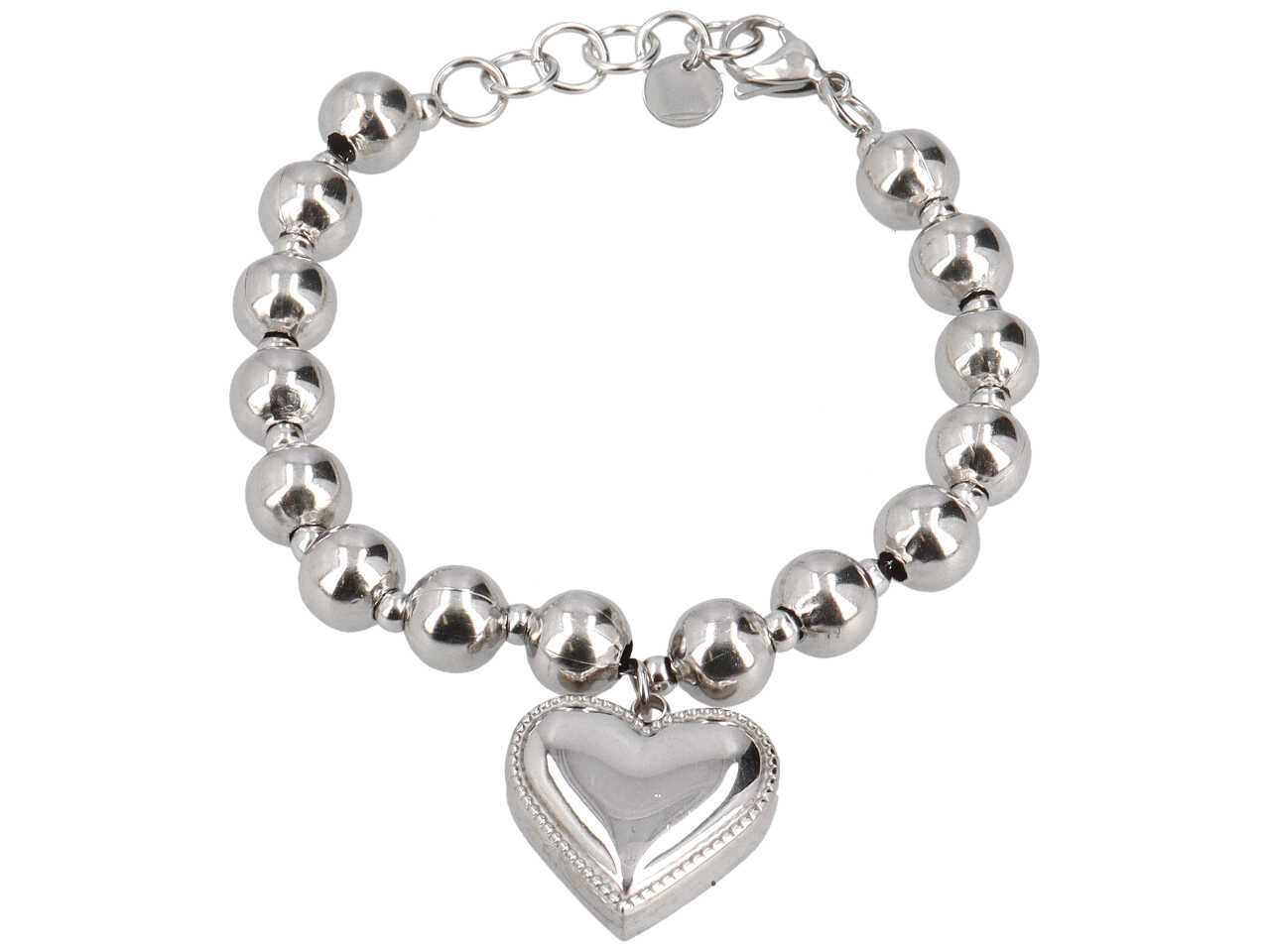BRACCIALE A SFERE 3D CON CUORE
