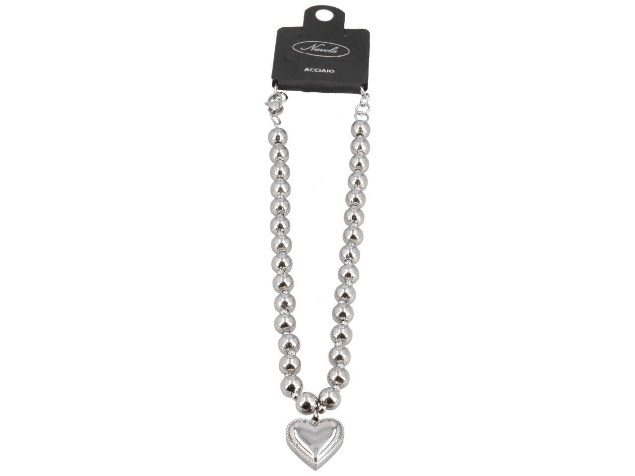 COLLANA A SFERE 3D CON CUORE COLLANA A SFERE 3D CON CUORE