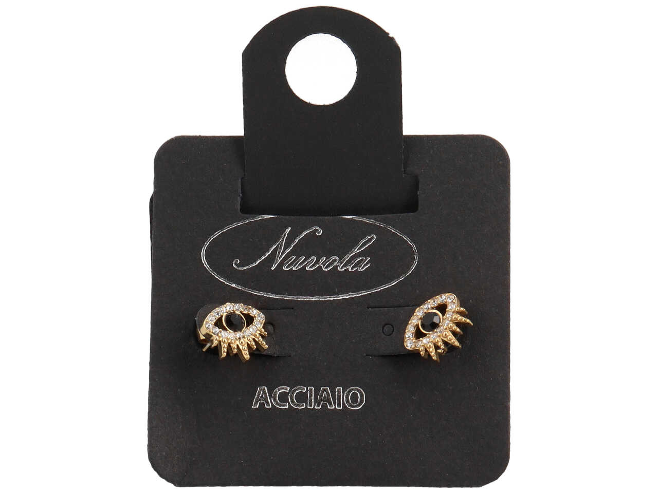 ORECCHINI LOBO OCCHIETTO NERO ZIRCONI