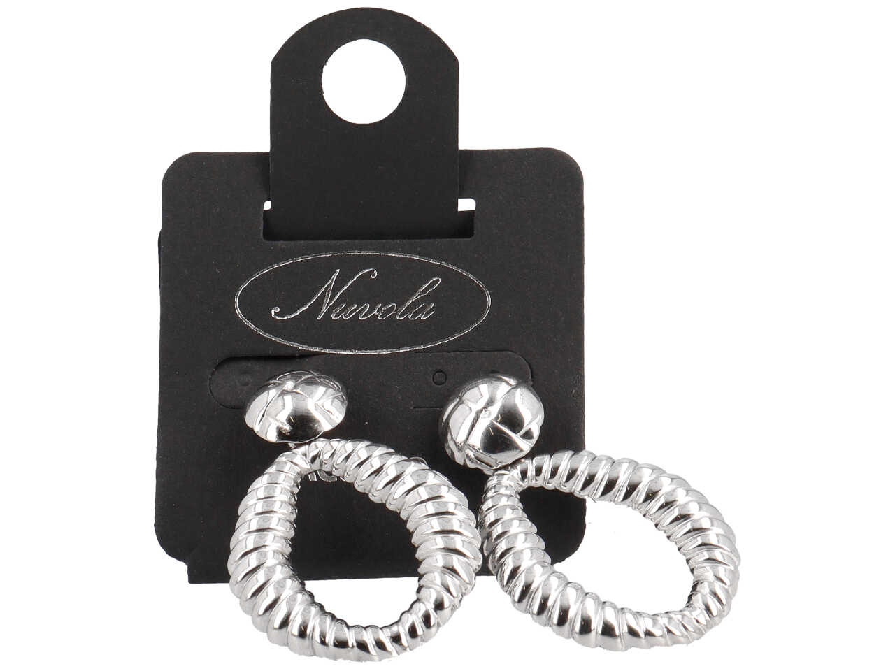 ORECCHINI A BOTTON E OVALE RIGATO