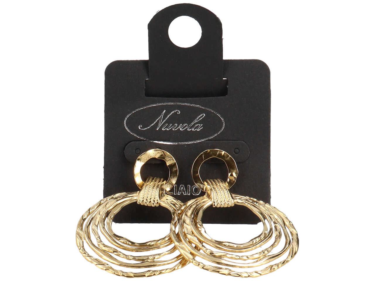 ORECCHINI PENDENTI 4 CERCHI MART.ORO