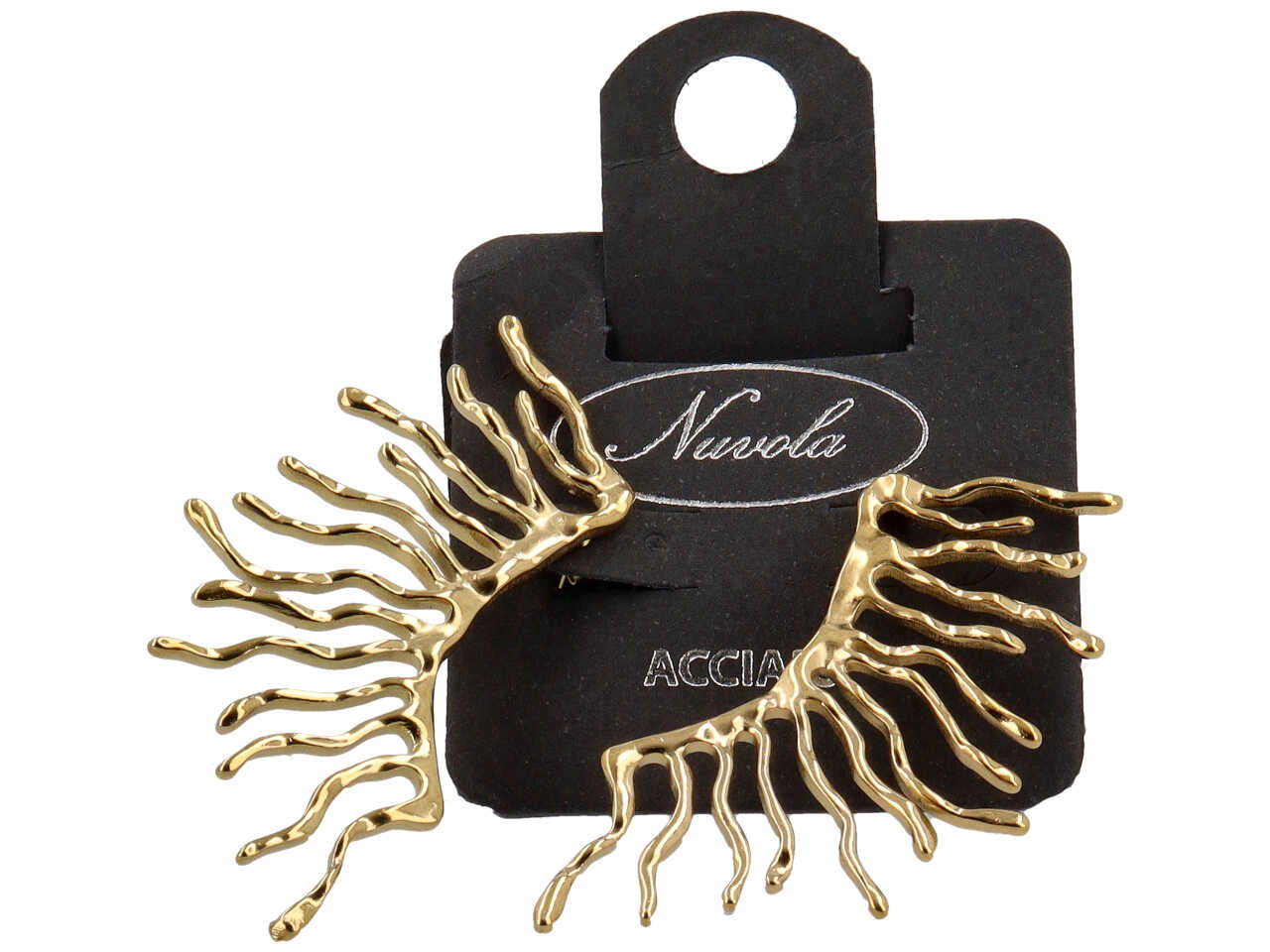 ORECCHINI CRESTA EFFETTO CORALLO ORO