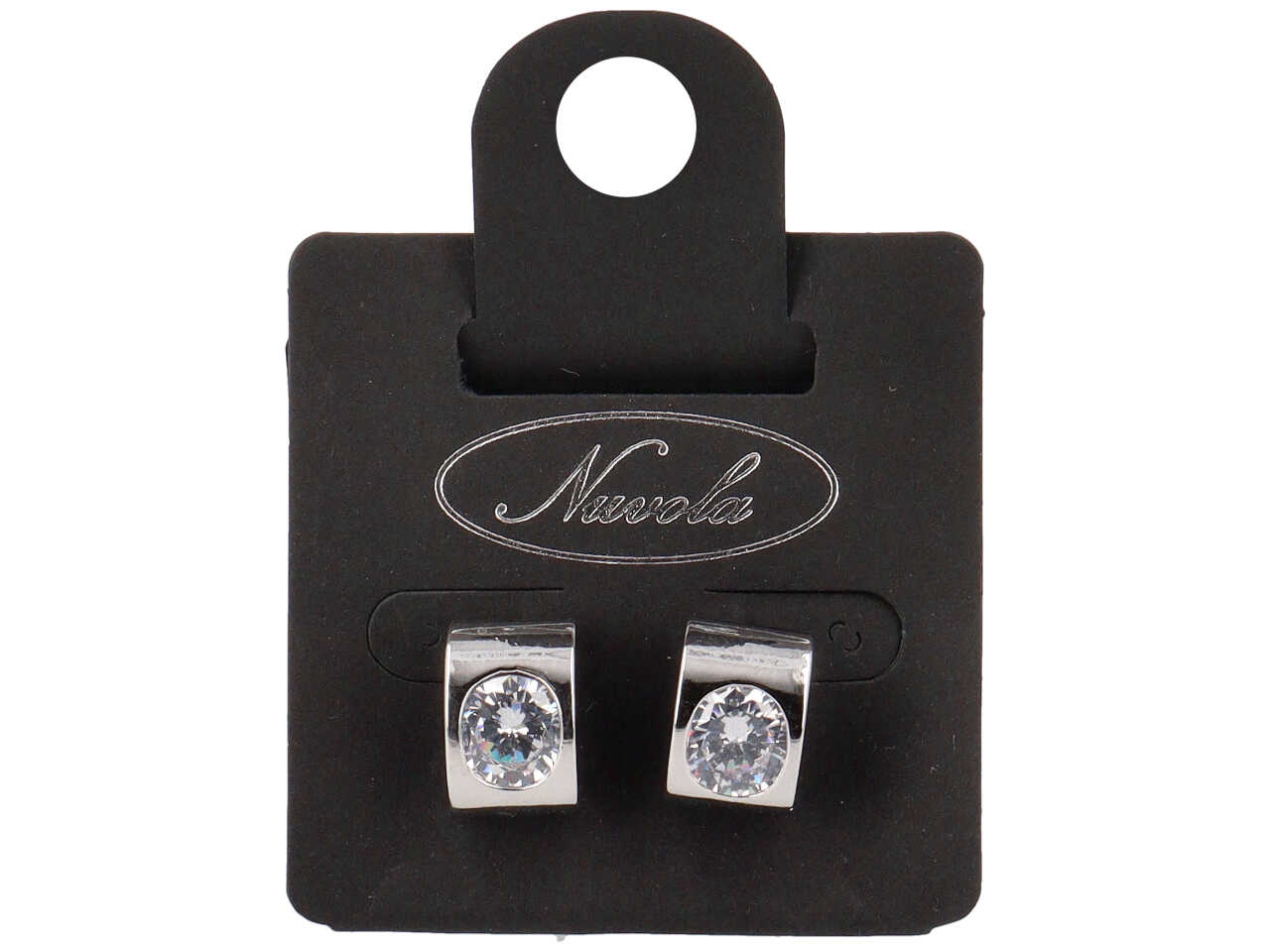 ORECCHINI MEZZO CERCHIO C/ZIRC.TONDO