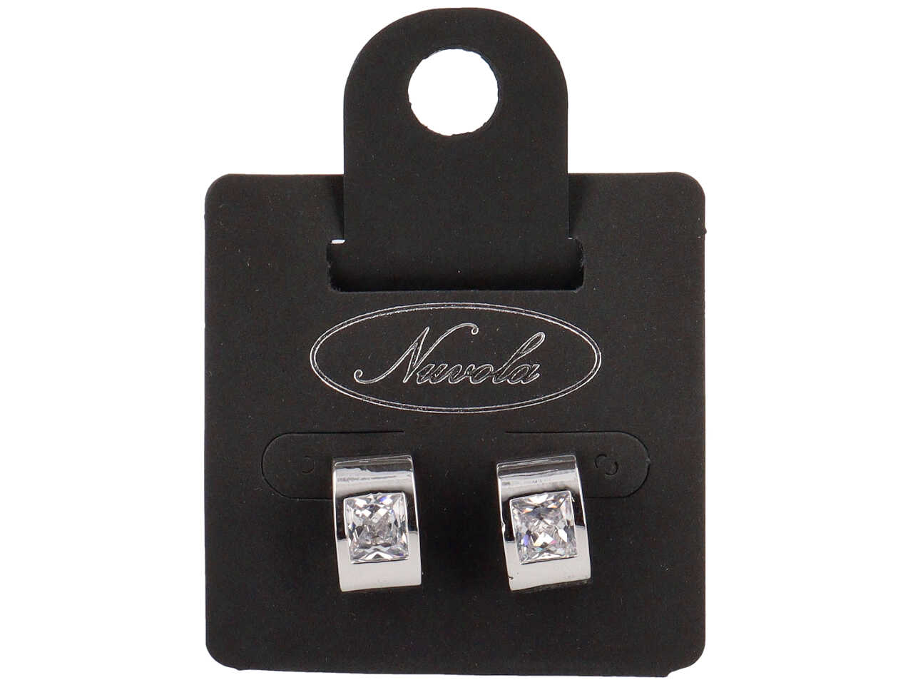 ORECCHINI MEZZO CERCHIO C/ZIRC.QUAD.