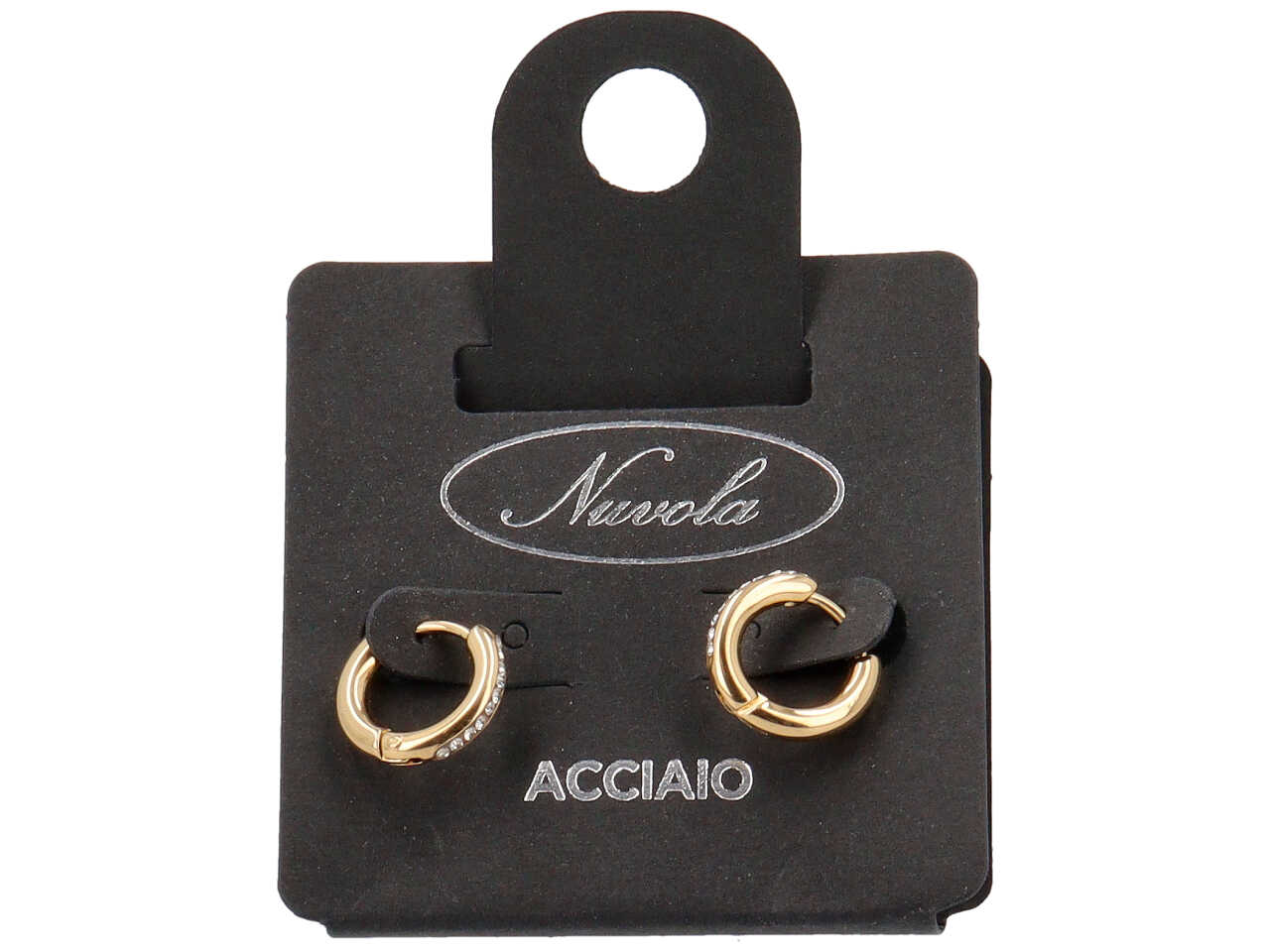 ORECCHINI CERCHIETTO STRASS 1A MIS 10MM ORO