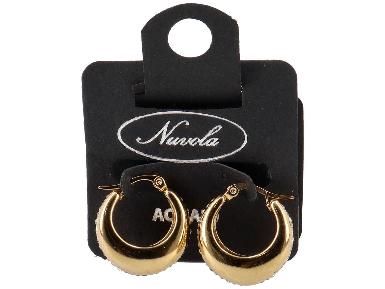 ORECCHINI CREOLA 3D 25MM STRASS ORO