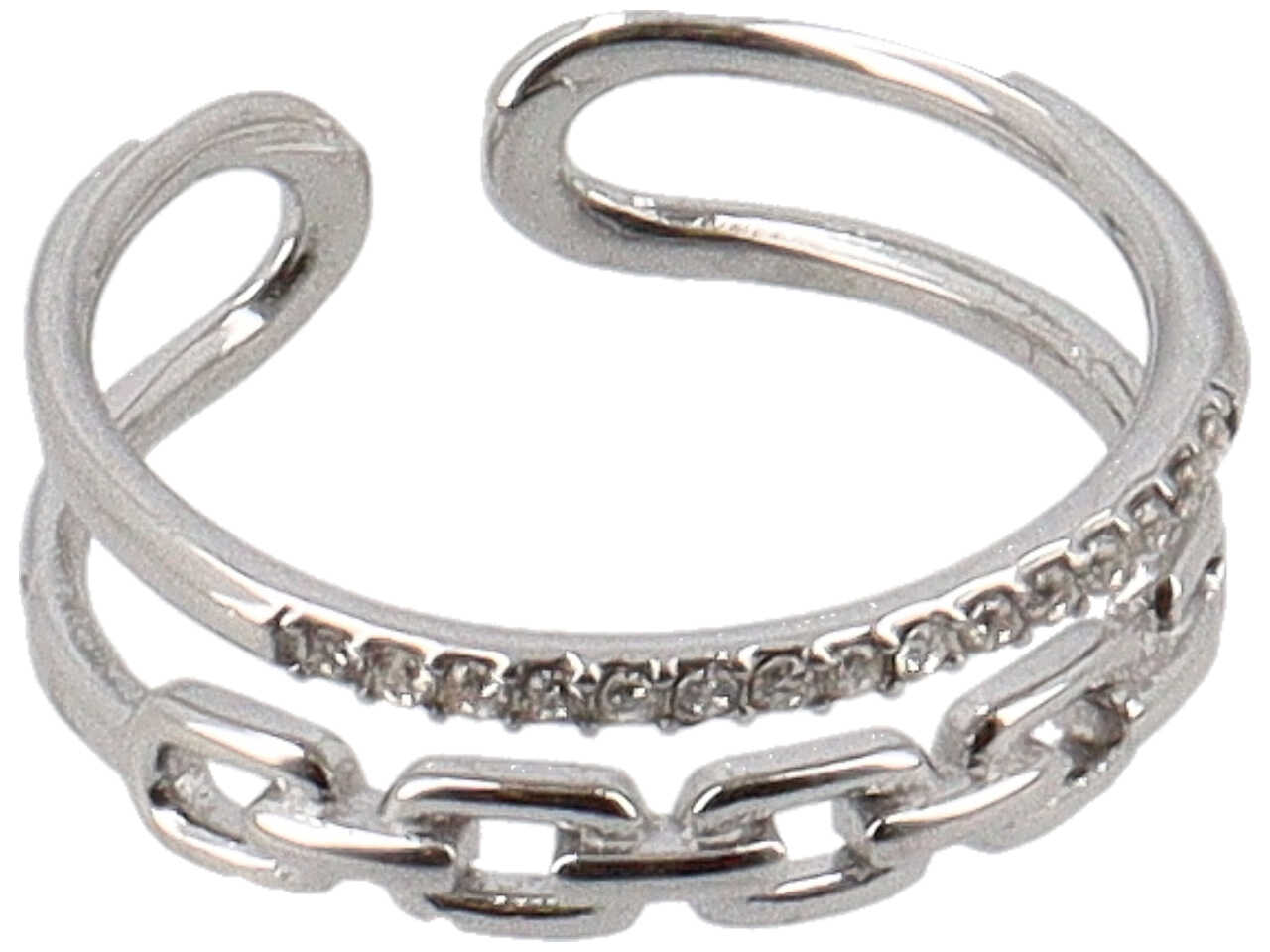 ANELLO REGOL.C/2FILI GROUMETTE E ZIRC.