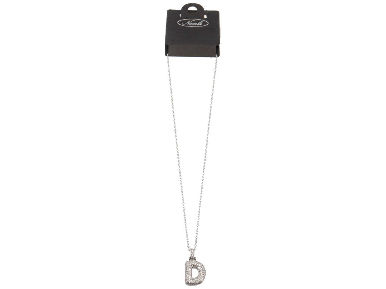 COLLANA ACC.LETTERA OTTONE ZIRCONI D