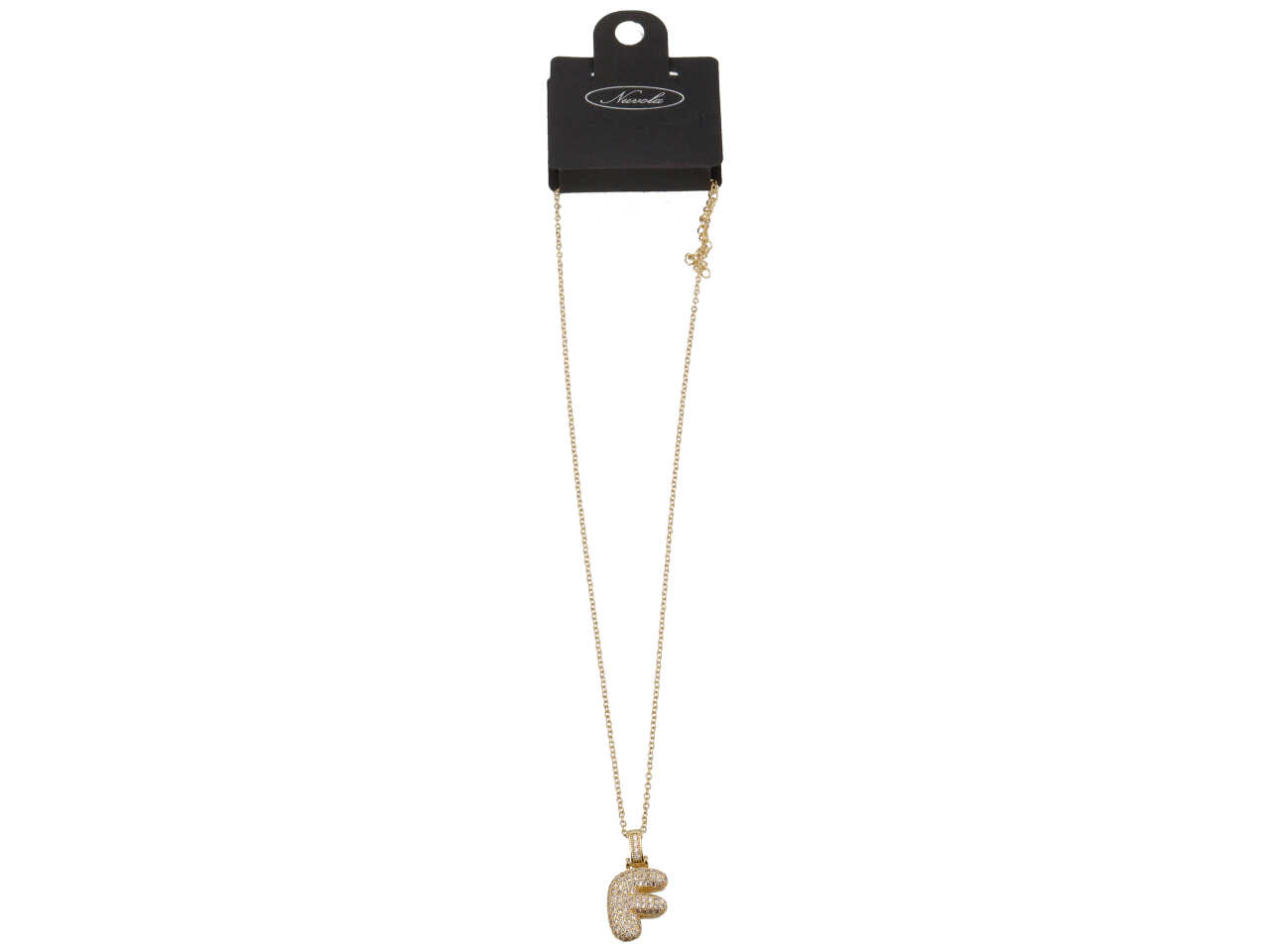 COLLANA ACCIAIO LETTERA OTTONE ORO F