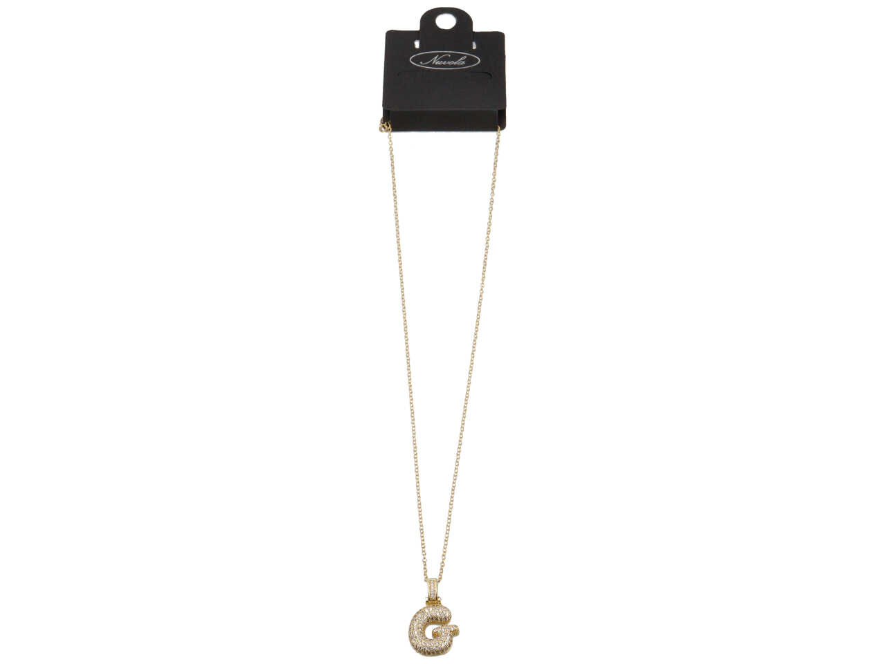 COLLANA ACCIAIO LETTERA OTTONE ORO G
