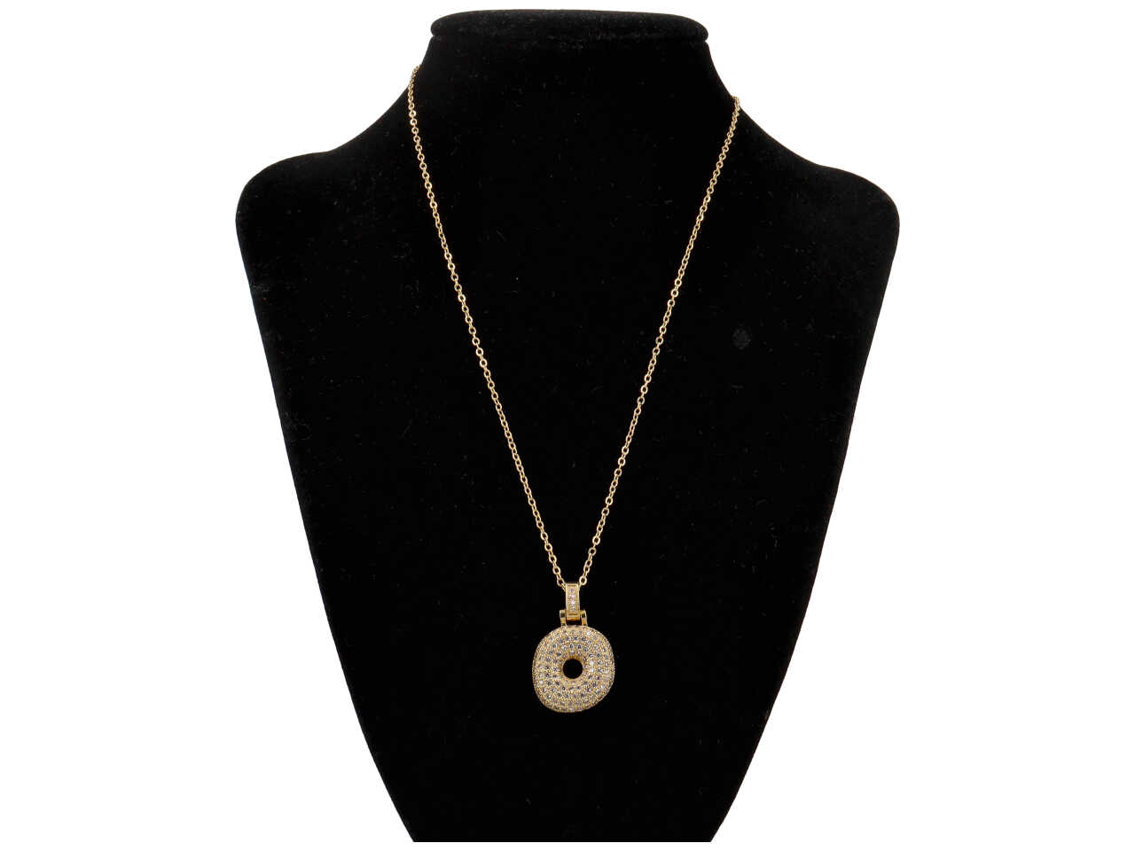 COLLANA ACCIAIO LETTERA OTTONE ORO O