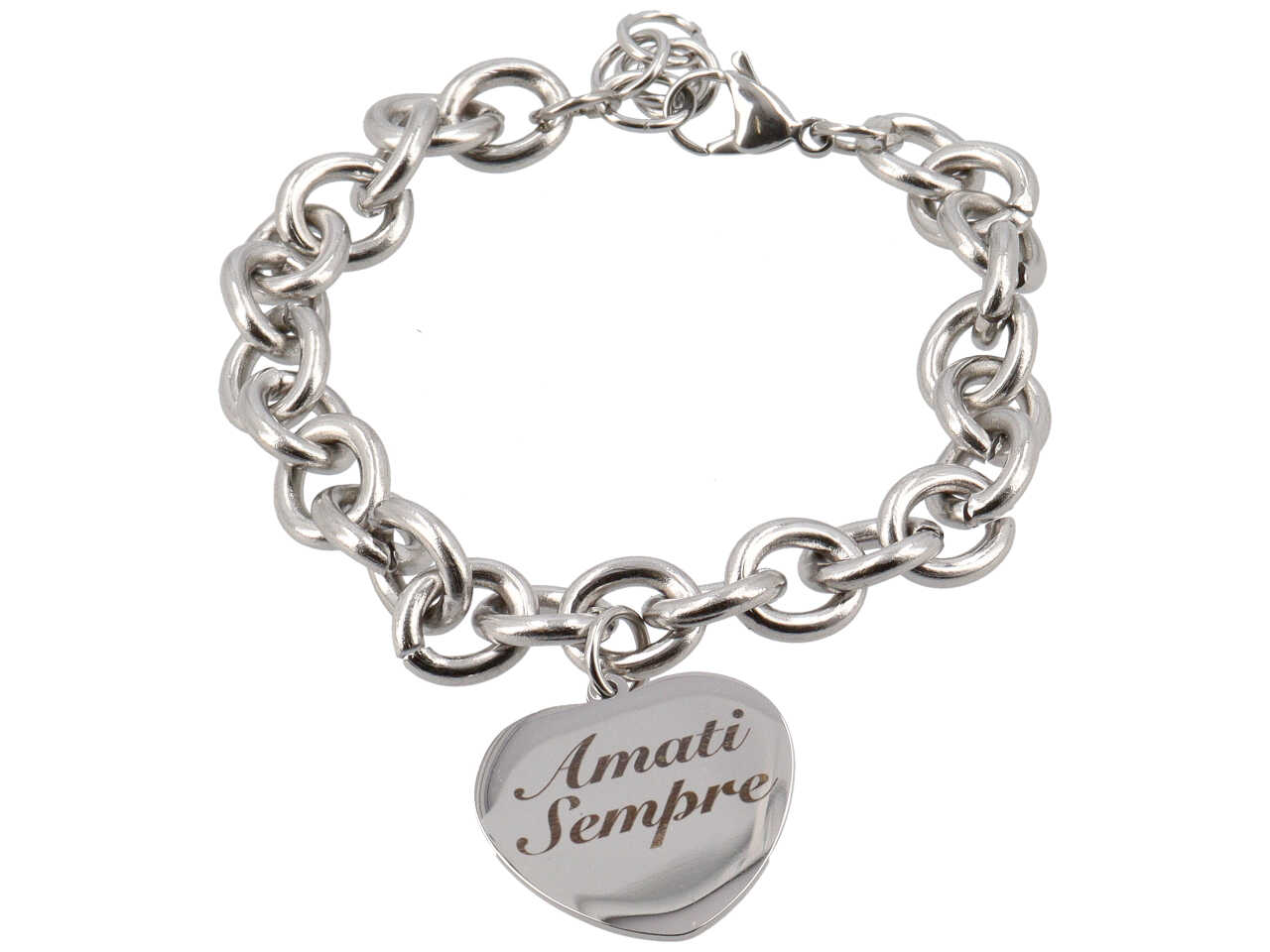 BRACCIALE CATENA C/CUORE AMATI SEMPRE