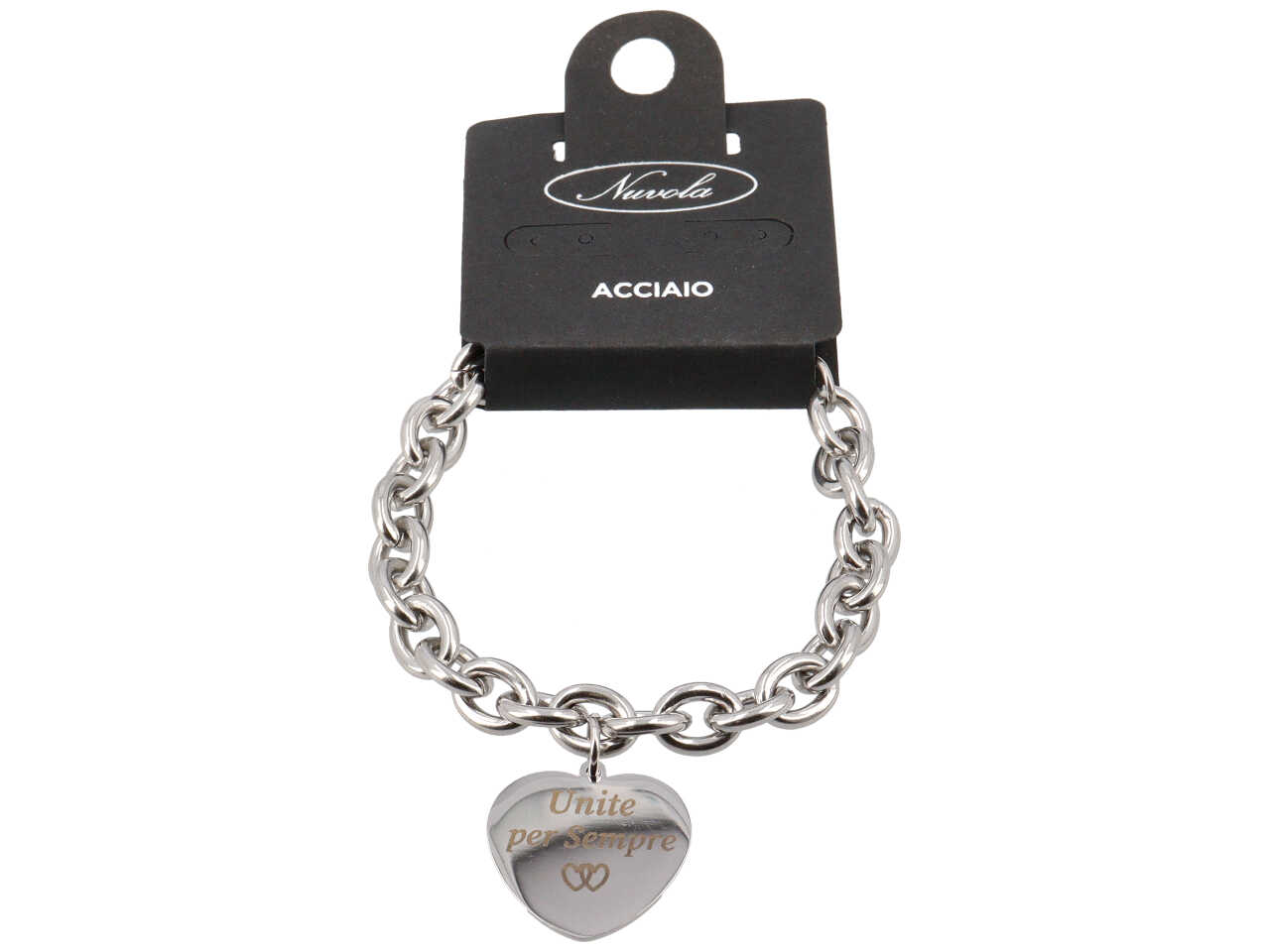 BRACCIALE CATENA C/CUORE UNITE PER SEMPRE