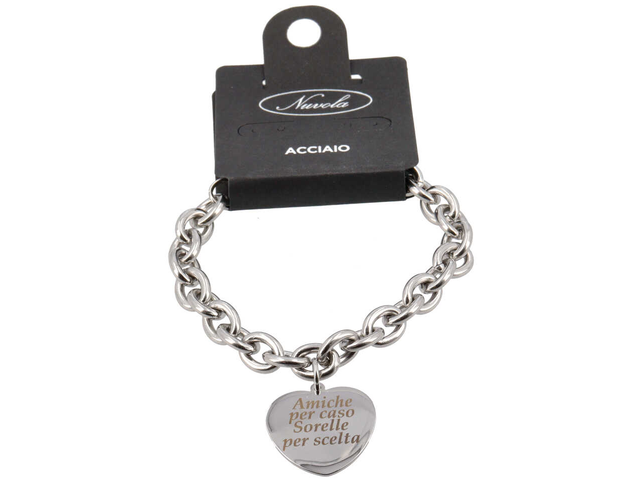 BRACCIALE CATENA C/CUORE AMICHE PER CASO BRACCIALE CATENA C/CUORE AMICHE PER CASO