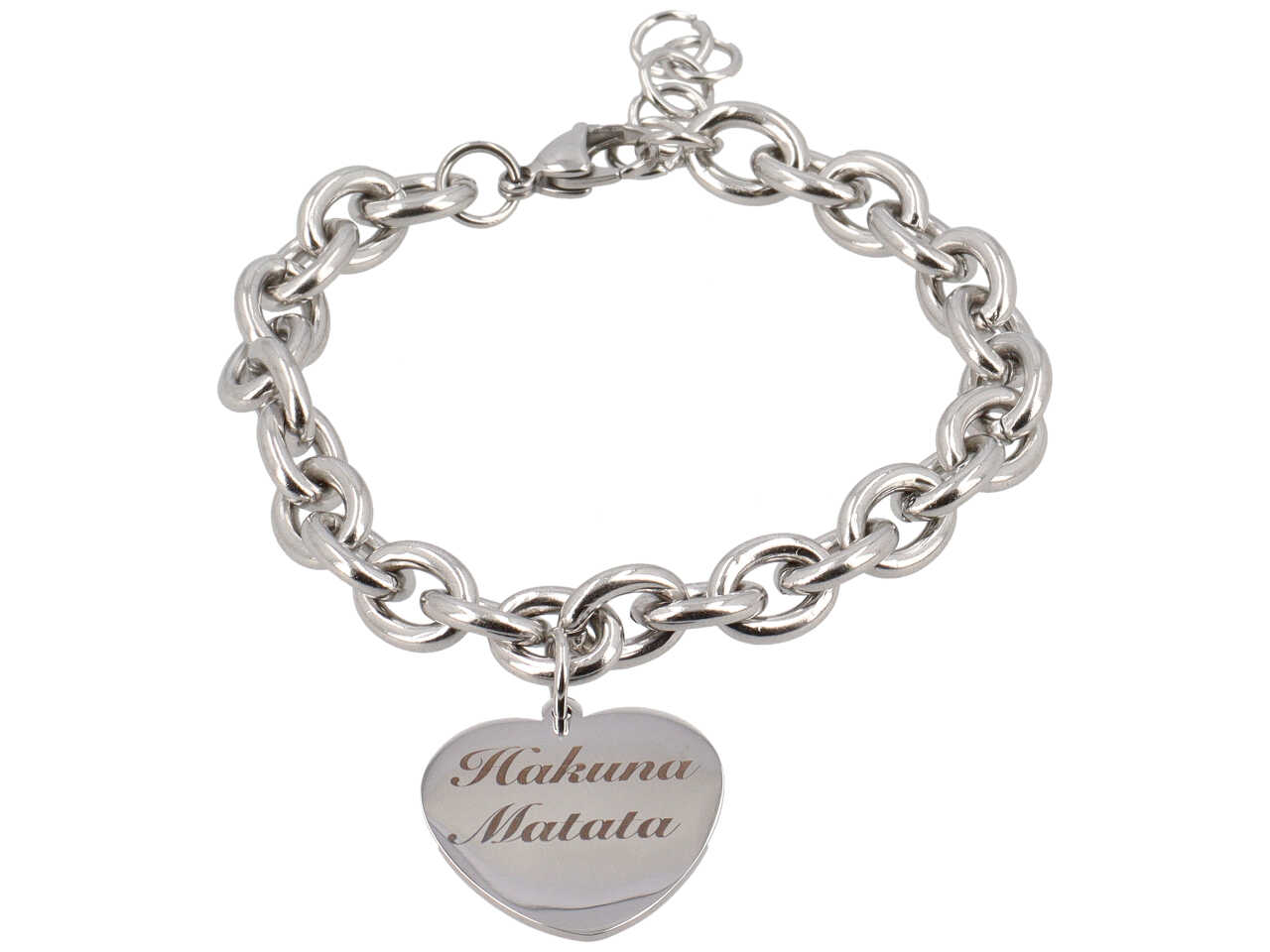 BRACCIALE CATENA C/CUORE HAKUNA MATATA