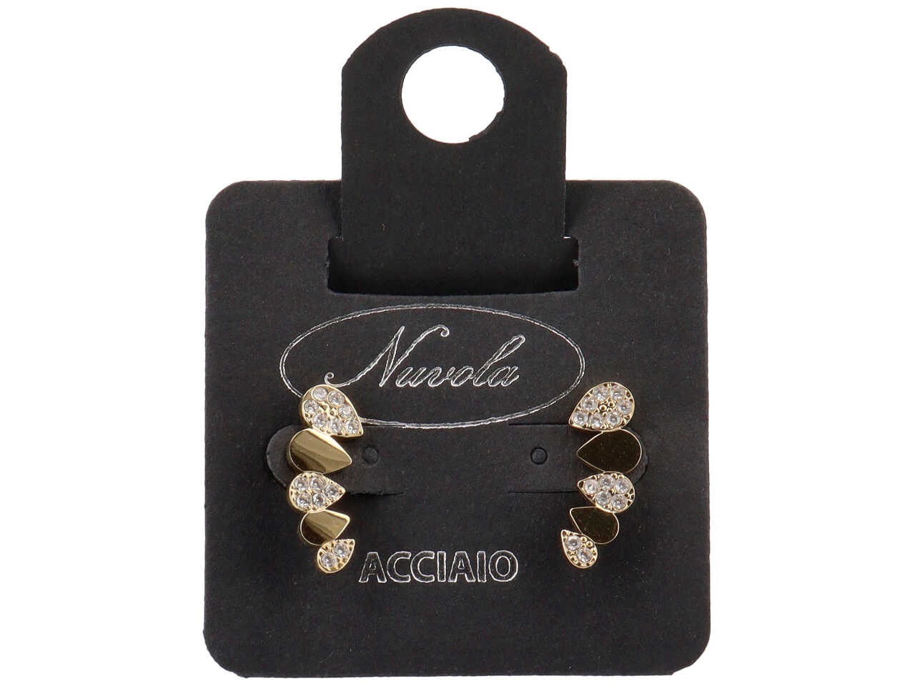 ORECCHINI CRESTA GOCCETTE ACC.ZIRC.ORO