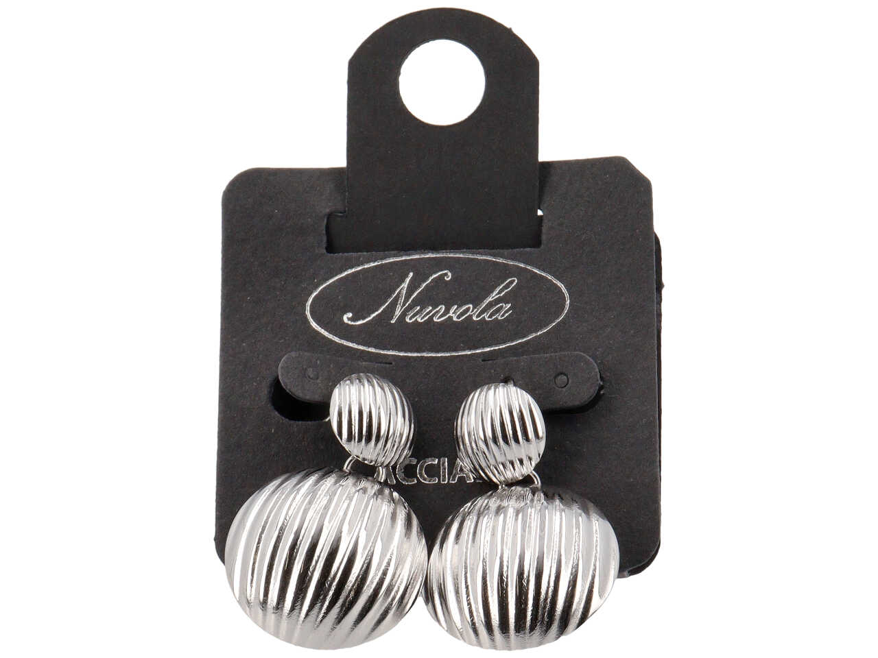 ORECCHINI PENDENTE 2 TONDI RIGATI