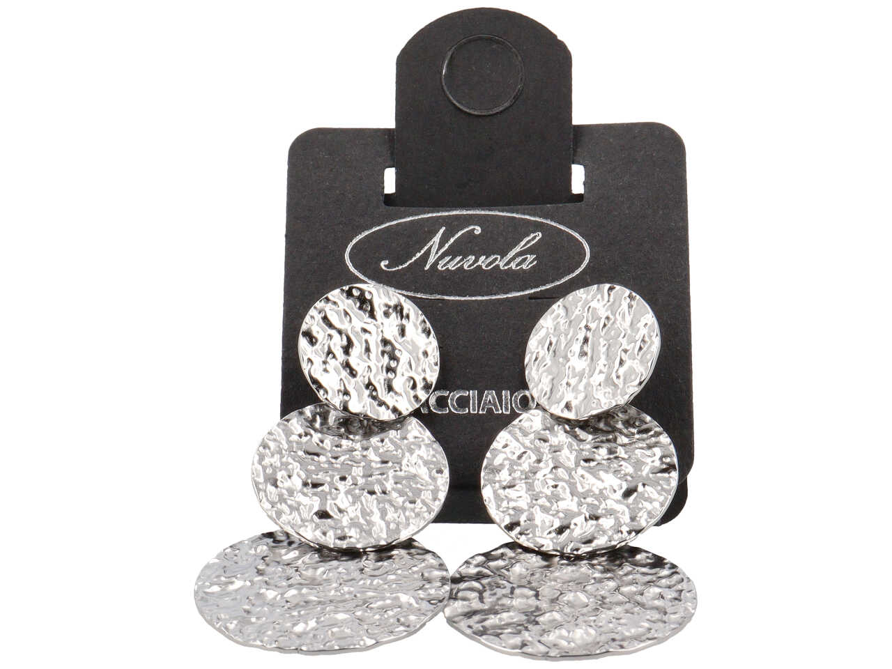 ORECCHINI PENDENTE 3 CERCHI MARTELLATI