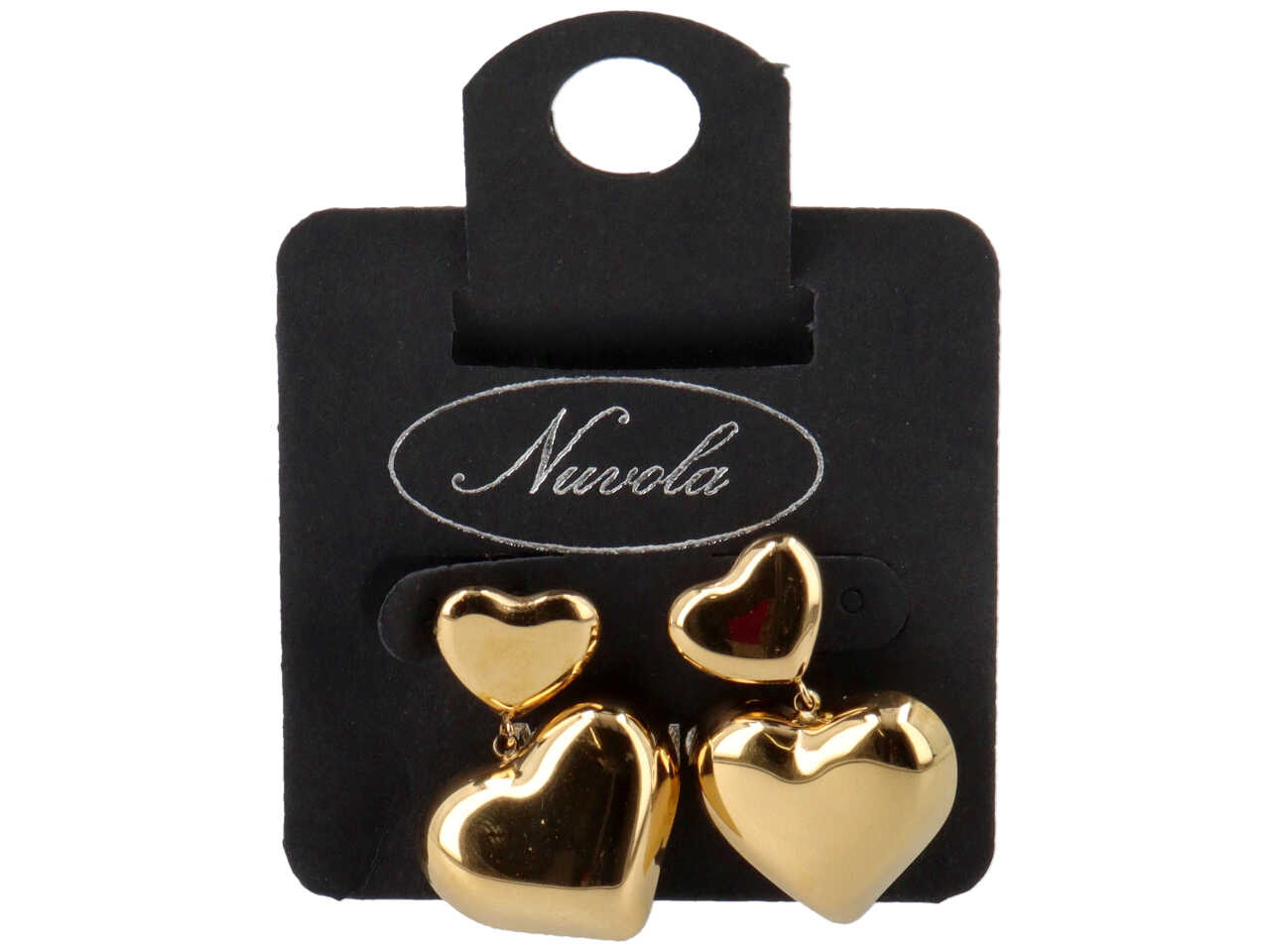 ORECCHINI PENDENTE 2CUORI VUOTI 3D ORO