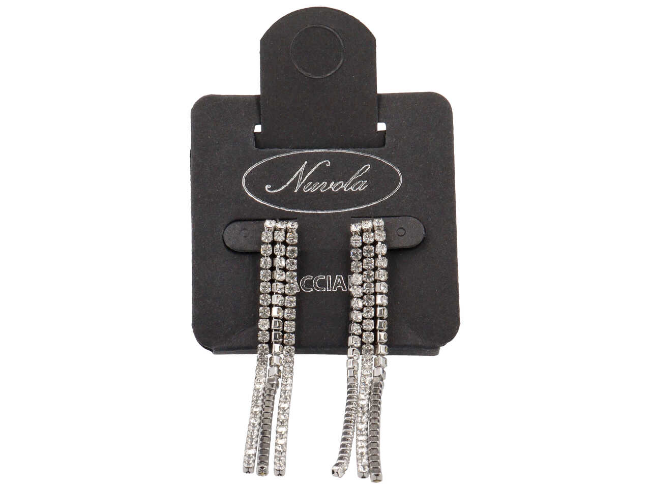 ORECCHINI ACCIAIO 3 FILI C/STRASS