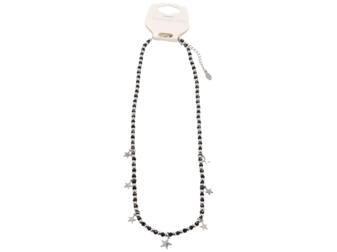 COLLANA CON TONDI E STELLINE ARGENTATE