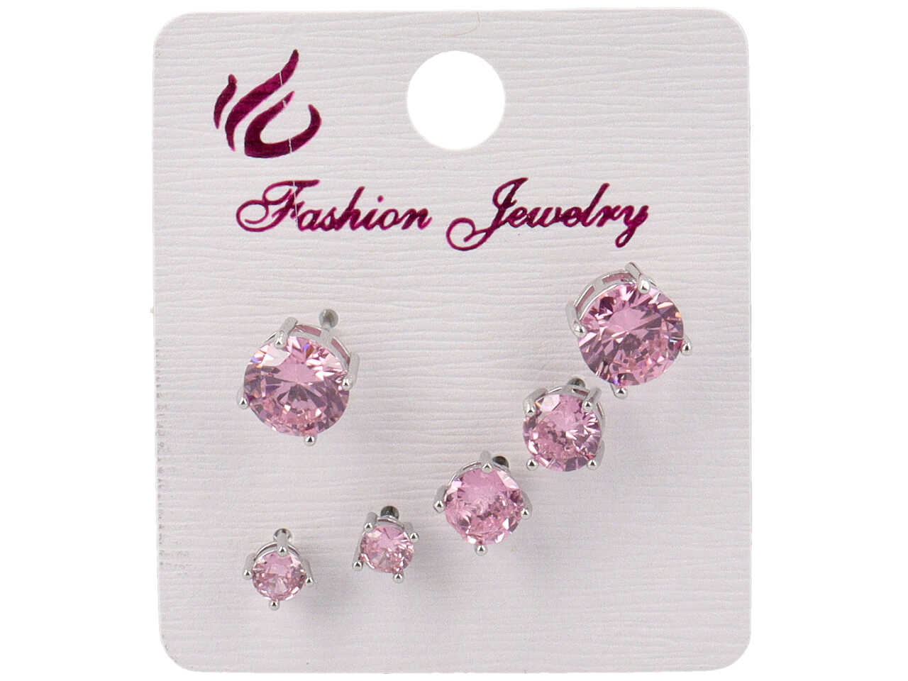 3PAIA DI ORECCHINI ROSA DIVERSE MISURE