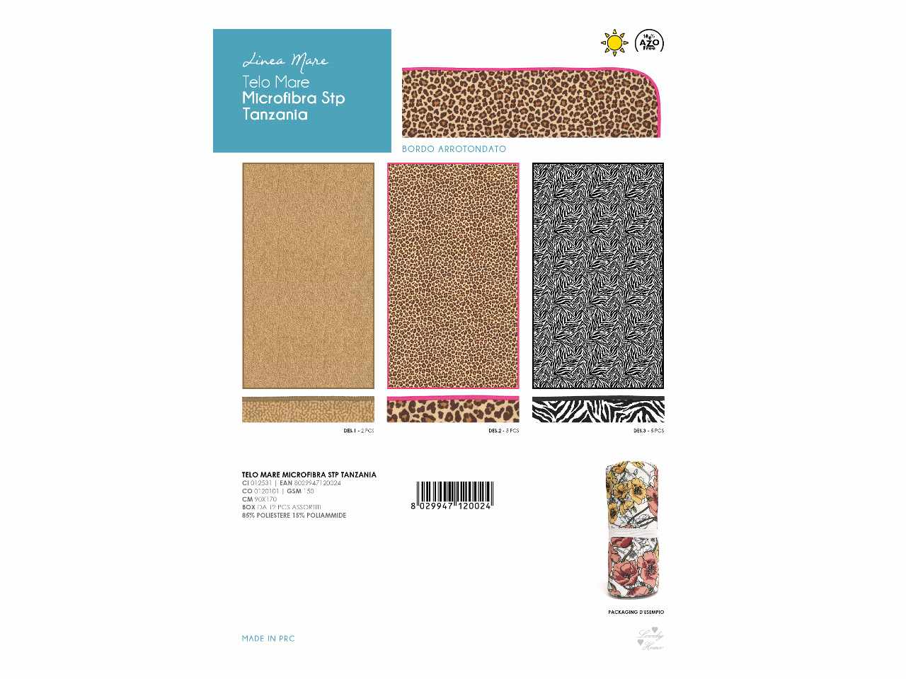 TELO MARE MICROFIBRA MICROFIFRA 90X170CM 012531 TELO MARE MICROFIBRA MICROFIFRA 90X170CM 012531